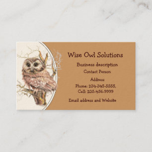 Custom Wise Owl Solutions Business Card