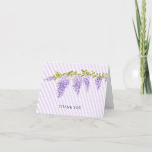 Custom Wisteria Flower Nature Painting Stationary Thank You Card