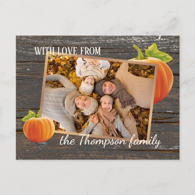 Custom With Love For Thanksgiving Holiday Card (Front)