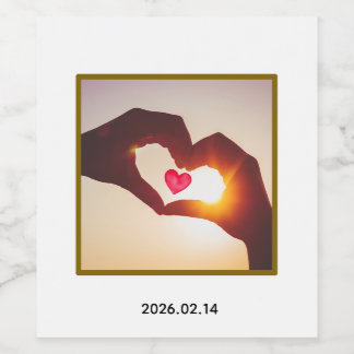 Custom with photo and date design wine label