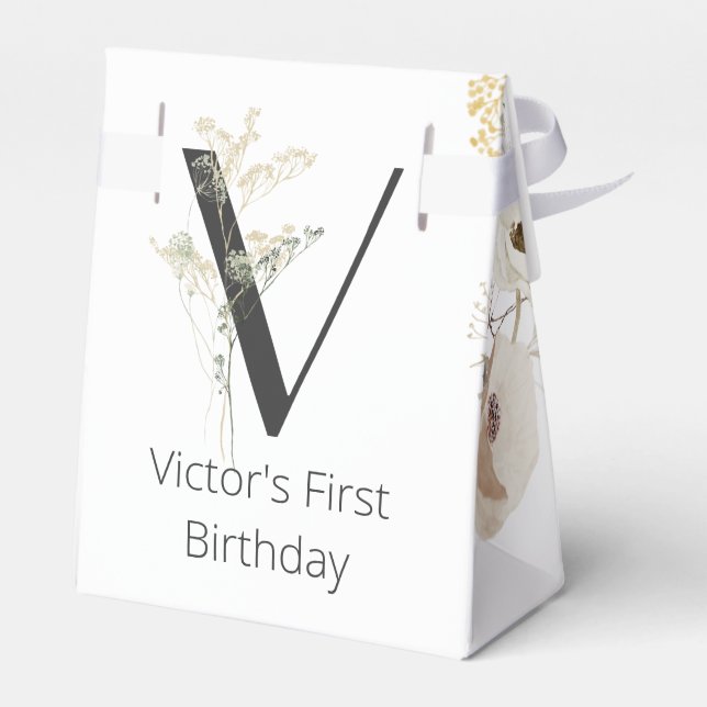 Custom With Soft colour Wild Flower Favour Box (Back Side)