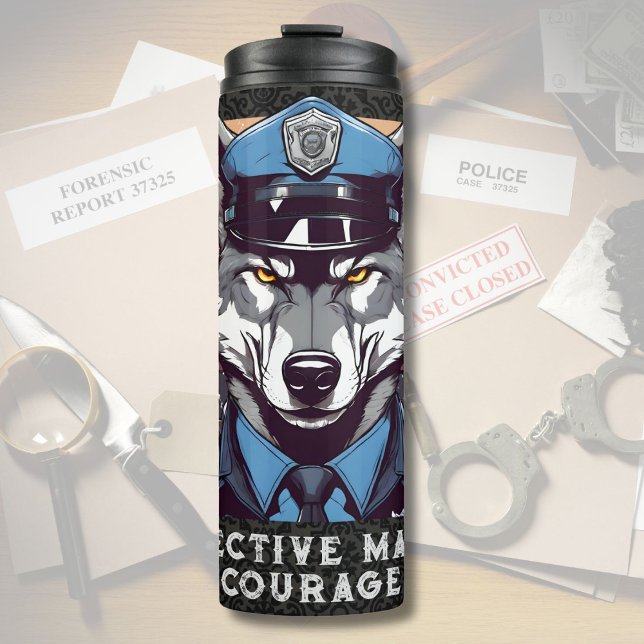 Custom Wolf Gifts for Police Officers Dad Husband Thermal Tumbler (Custom Wolf Gifts for Police Officers Dad Husband)