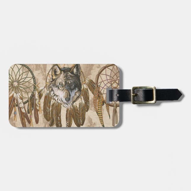 Custom Wolf Luggage Tag (Front Horizontal)
