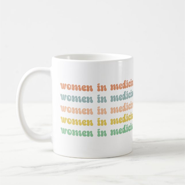 Custom Women in Medicine Retro Future Nurse Coffee Mug (Left)