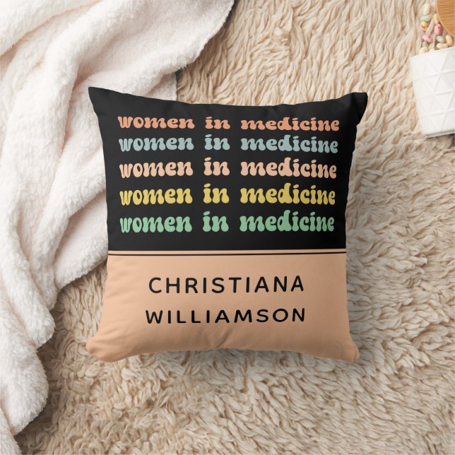 Custom Women in Medicine Retro Future Nurse Cushion (Blanket)