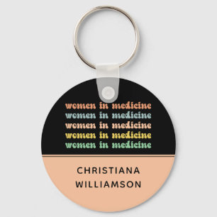 Custom Women in Medicine Retro Future Nurse Key Ring