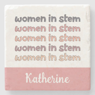 Custom Women in Stem Steminist Gifts Stone Coaster