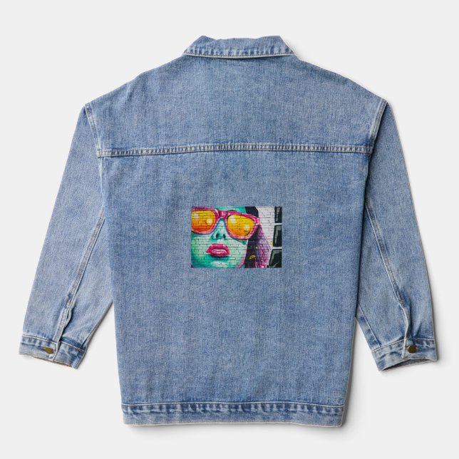Custom Women's Denim Jacket (Jean Jacket), Denim (Back)