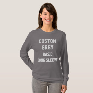 Custom Women's GREY BASIC LONG SLEEVE T-SHIRT