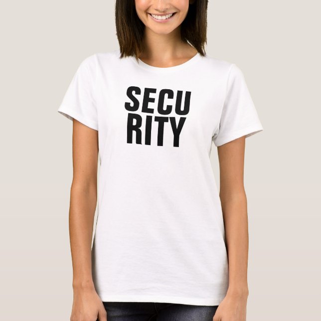 Custom Womens Security Black White Template T-Shirt (Front)