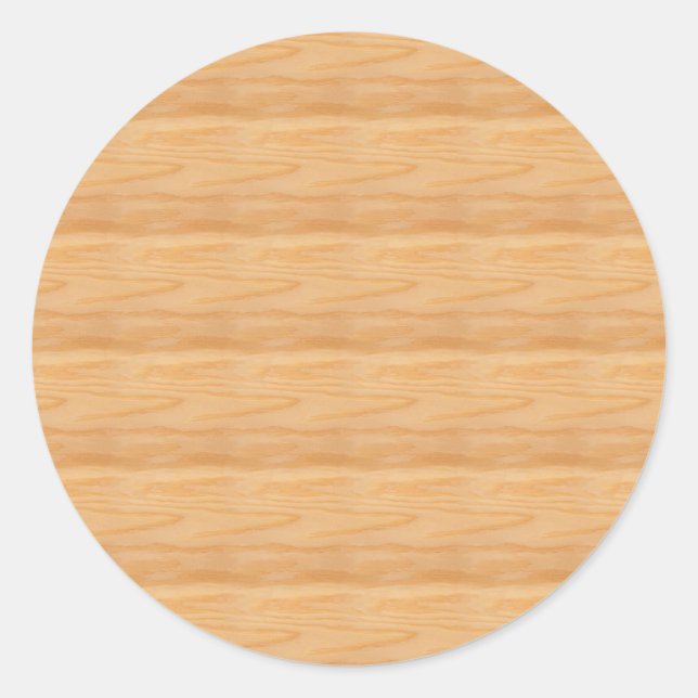 Custom Wood Elegant Blank Template Classic Round Sticker (Front)