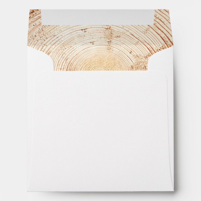 Custom Wood grain tree ring lining wedding Envelope (Back (Bottom))
