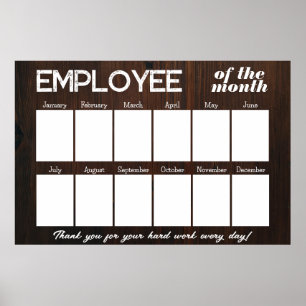 Custom wood photo employee of the month display poster