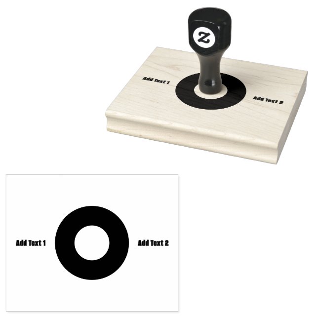 Custom Wooden Art-Stamp Dual Text Jet Black Colour Rubber Stamp (Stamped)
