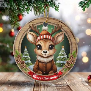 Custom Wooden Framed Deer Holiday Decoration 🦌🎄