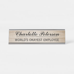 Custom Wooden Funny  Desk Name Plate