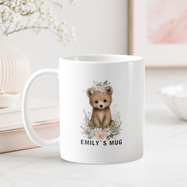 Custom Woodland Bear Mug with Name (Custom Woodland Bear Mug with your Name)