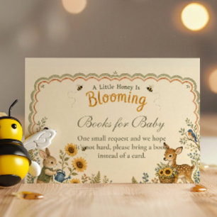 Custom Woodland Honey Bee Diaper Raffle Enclosure Card