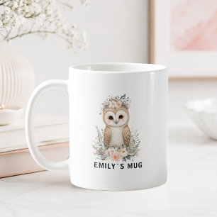 Custom Woodland Owl Mug with Name