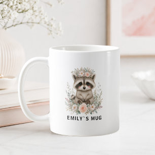 Custom Woodland Racoon Mug with Name