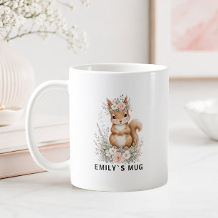 Custom Woodland Squirrel Mug with Name
