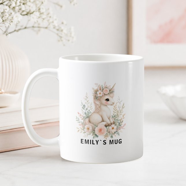 Custom Woodland Unicorn Mug with Name (Custom Woodland Unicorn Mug with your Name or Quate)