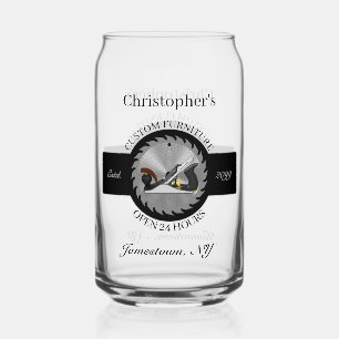 Custom Woodwork Saw Blade Plane Drinkware Beer Can Glass