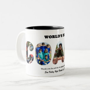 Custom Word Photo Collage World's Best Uncle Two-Tone Coffee Mug