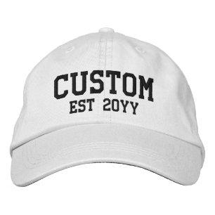 Custom Word Text Established Est Year Gift for him Embroidered Hat