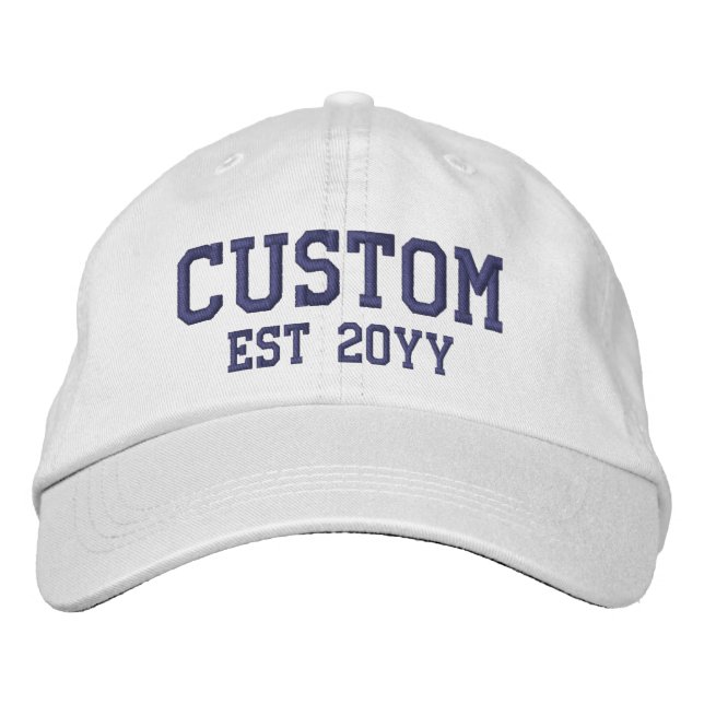 Custom Word Text Established Est Year Gift for him Embroidered Hat (Front)