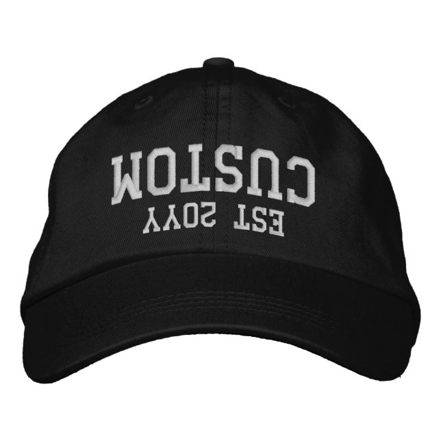 Custom Word Text Established Est Year Gift for him Embroidered Hat (Front)