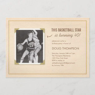 Custom Wording Old Photo Birthday Invitations