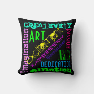 Custom Words Artistic Expression Colourful Pillow
