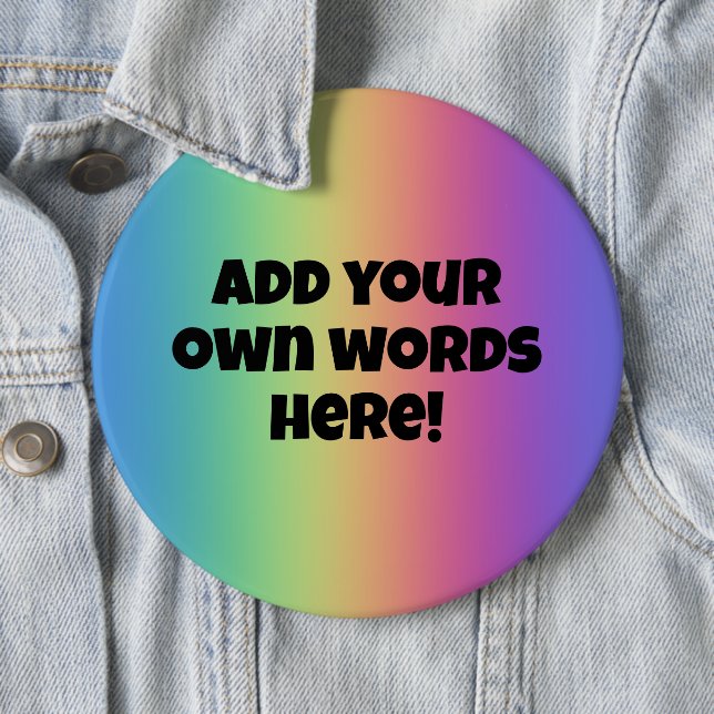 Custom Words Colourful Button (In Situ)