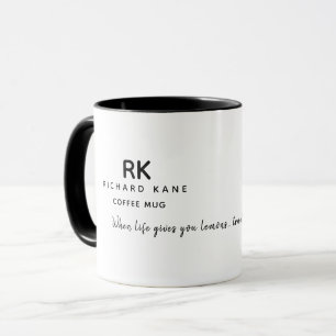 Custom Words 'Lemons for Coffee' monogrammed Mug