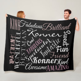Custom Words Personalised Positive Attributes Fleece Blanket