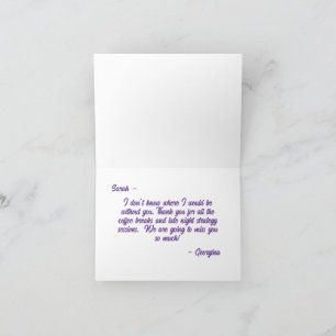 Custom Work Bestie Emotional Support Retirement Card