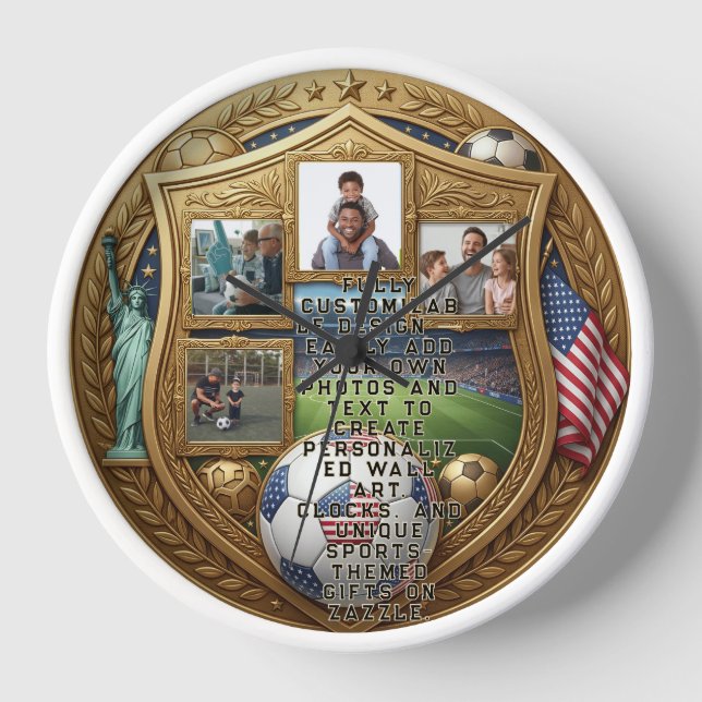 Custom World Cup Family  Clock (Front)