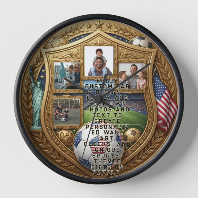 Custom World Cup Family  Clock (Front)