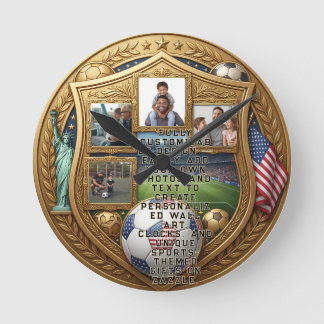 Custom World Cup Family Round Clock