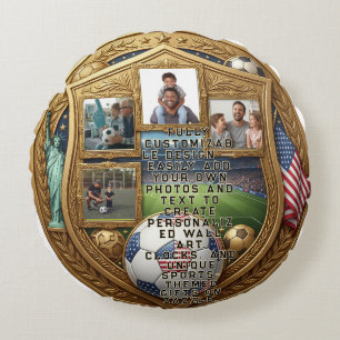 Custom World Cup Family  Round Cushion