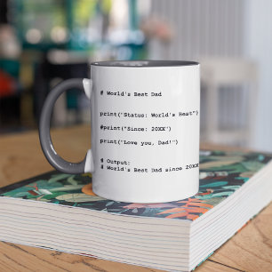 Custom World’s Best Dad Code Mug – Year Gift