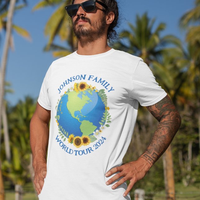 Custom World Tour Earth in Sunflowers Cool T-Shirt (Creator Uploaded)