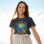 Custom World Tour Earth Sunflowers Travel Women's T-Shirt<br><div class="desc">Customise these awesome world tour women's t-shirts for a touring band or family vacation road trip. The planet is wrapped in a beautiful floral wreath of sunflowers and vines. Cute custom travel tees to explore the Earth.</div>