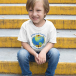 Custom World Travel Sunflowers Earth Cute Vacation Toddler T-Shirt<br><div class="desc">Customise these awesome world tour toddler t-shirts for a touring band or family vacation road trip. The planet is wrapped in a beautiful floral wreath of sunflowers and vines. Cute custom travel tees to explore the Earth.</div>
