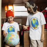 Custom World Travel Sunflowers Earth Kids Vacation T-Shirt<br><div class="desc">Customise these awesome world tour kids t-shirts for a touring band or family vacation road trip. The planet is wrapped in a beautiful floral wreath of sunflowers and vines. Cute custom travel tees to explore the Earth.</div>