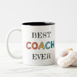 Custom World's Best Coach | Retro Team Coach Gifts Two-Tone Coffee Mug