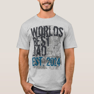 Custom World's Best Dad Grunge Father's Day T-Shirt