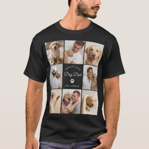 Custom World's Best Dog Dad 8 Photo Grid Pillow T-Shirt