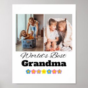 Custom Worlds Best Grandma Photo - Personalise Wit Poster